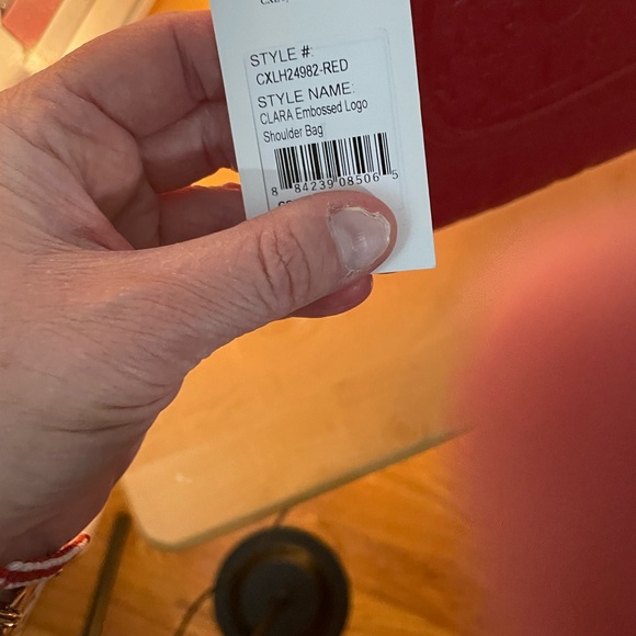 CHRISTIAN LACROIX Elegant Red Designer Shoulder Bag - Picture 3 of 6